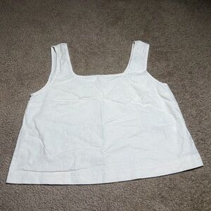 Uniqlo Linen Blend Cream Tank Top Women’s Size Medium